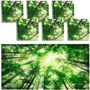 6 count  Fluorescent Light Covers, 4 x 2   Classroom Light Covers for Fluorescent Shade, Drop Ceiling Lighting, School Office Classroom Decor(Forest)