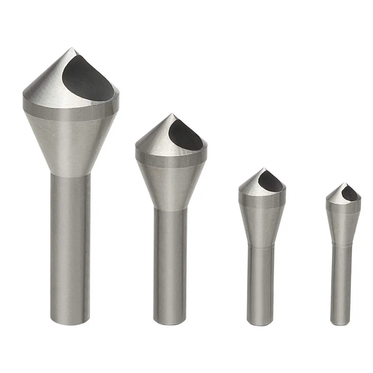 4pcs Countersink Chamfer Tool HSS(4241) Deburring Tool Set Metal Wood Drill Bits
