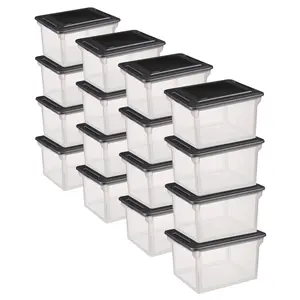 Sterilite 18689004 Versatile Clear Organizing Storage File Box w/ Lid (16 Pack)