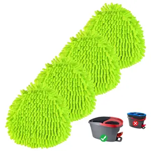 Chenille Duster Mop Head Compatible with O Cedar Mop Easywring 1-Tank System, Microfiber Chenille Mop Pads Spin Mop Refill for Dry & Wet Use