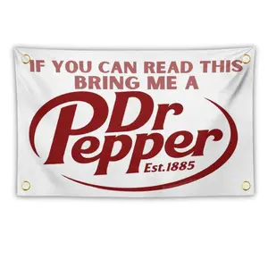 "IF YOU CAN READ THIS BRING ME A DR PEPPER" Funny Tapestry 3x5 FT - Polyester Soda Meme Wall Hanging for Bedroom & Dorm Decor, Humorous Banner Wall Tapestries