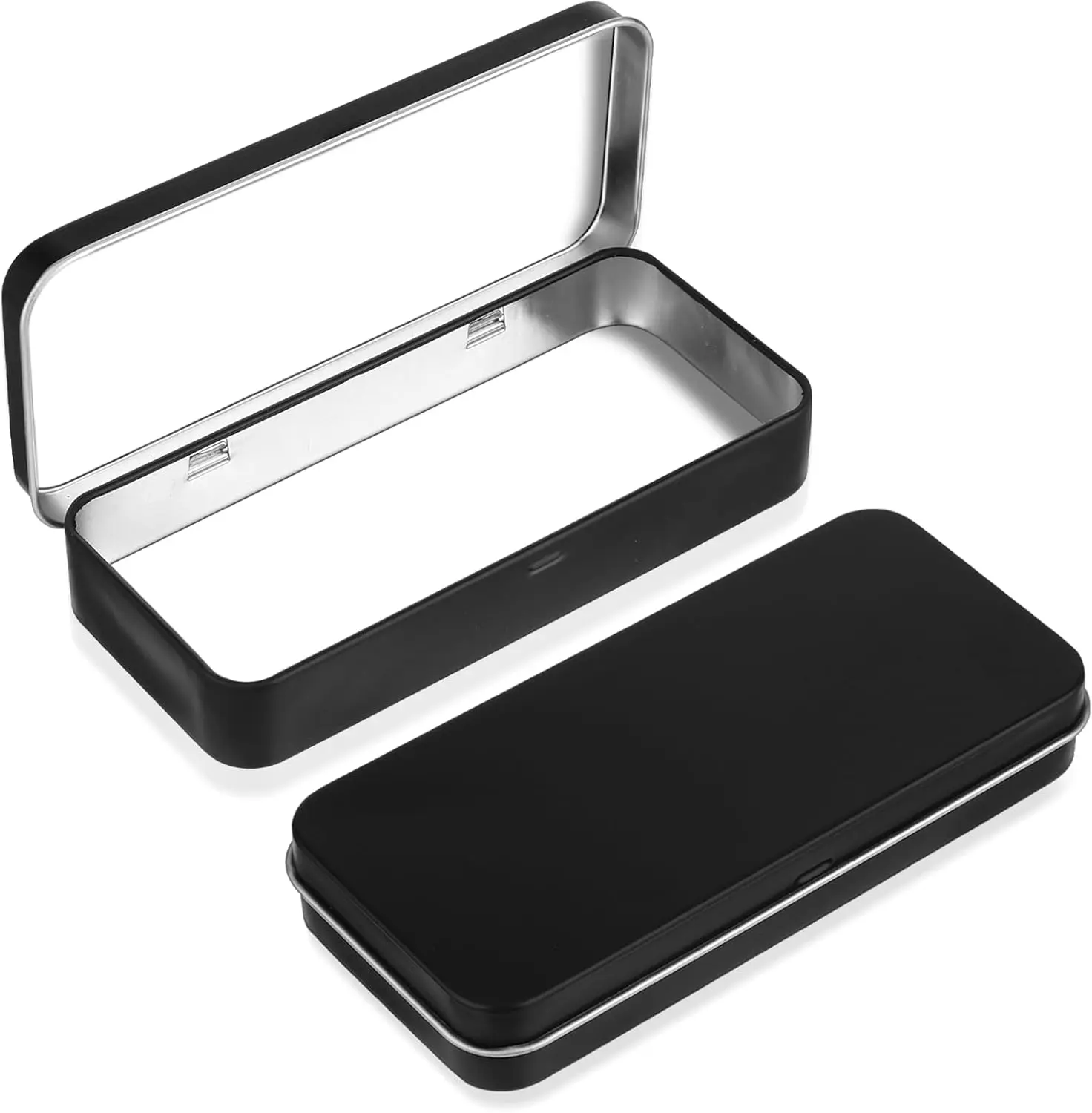Metal Rectangular Empty Hinged Tin Box Containers Metal Tin Box