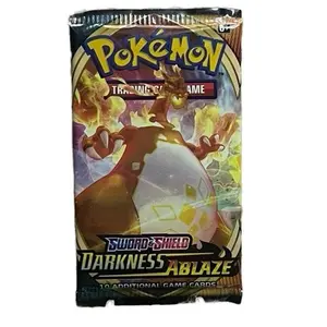 Pokémon Sword & Shield Darkness Ablaze Booster Pack 1 Pack from Factory Sealed Box 10 Additional Game Cards