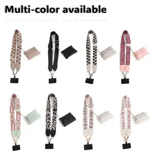 [20cm Extended] 2026 NEW Crossbody Phone Strap with Zippered Pouch,Multi-color, Anti-loss Strap for Phone with Wallet Crossbody, Multifunction, Adjustable,Removable Wristlet, Fashionable, Durable