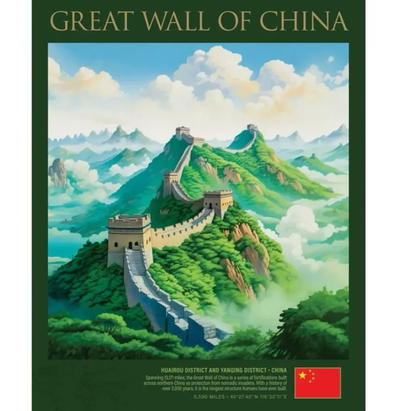 Great Wall of China Poster - Classic Travel Wall Decor