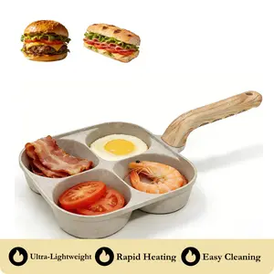 Omelette Pan 4-Cup Capacity Non-Stick Ultra-Lightweight Aluminum Skillet for Gas Stoves & Induction Cooktops Cookware with Rapid Heating & Easy Cleaning