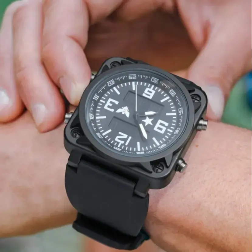 MSRP $95 | Tactical Men's Watch Glow in The Dark (Water proof, Analog & Digital)