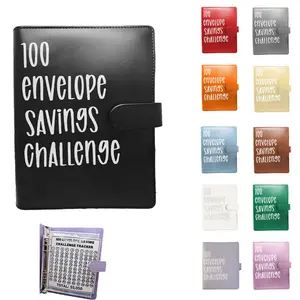 【CLOUDSEA】100 Envelope Challenge Binder - Envelope Savings Challenge -Envelope Challenge Binder,Easy and Fun Way to Save $5,050,Budget Binder Planner Book for Budgeting,Savings Challenges Binder