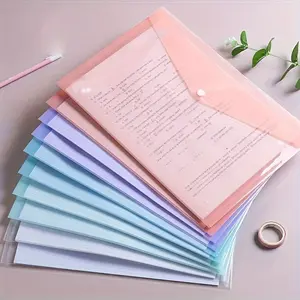 10pcs A4 Transparent Plastic File Folders, Waterproof PP Document Storage Bags, Files Organizer, Paper Organizers - For Student Test Papers & Office Organization
