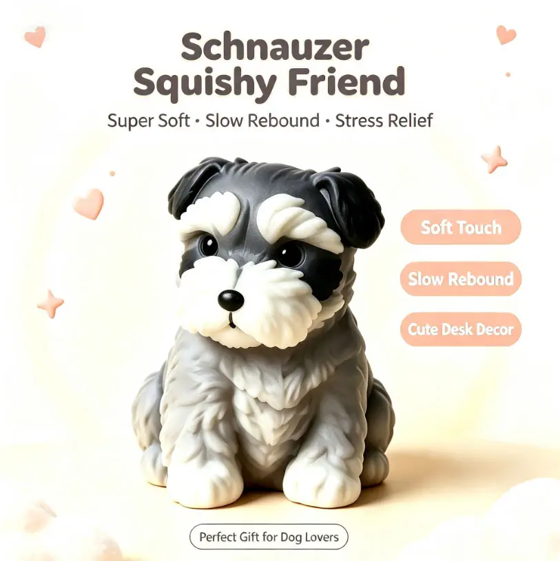 Cute Animal Pup Simulation Figurine - Soft Sponge Slow Rebound Stress Relief Squishy, Decompression Tactile Accessory, Animal Squishies for Home Decor