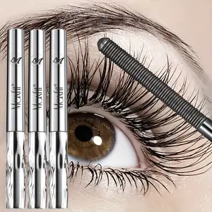 3pcs Waterproof Makeup Mascara, Voluminous Lengthening Mascara - 24H Volume & Lengthening Eyelash Lift Serum with Plant-Based Sensitive Formula, Smudge-Proof & Volumizing for Sensitive Eyes, Eyelash Curler-Style Brush