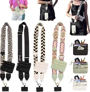 Clip and Go Strap for Phone with Wallet Crossbody,Phone Strap with Zippered Pouch,Adjustable Phone Lanyard Crossbody