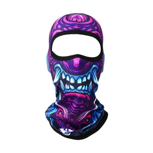 OIDEA Men's Mysterious Demon Graphic Print Balaclava, Cooling Anti-Bacterial Ice-Silk Full Face Mask for Motorcycle Riding and Skiing