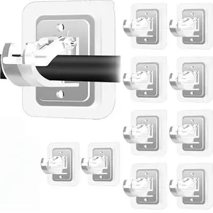 A set of 10PCS Curtain Rod Brackets with Clips,Transparent Drapery Hooks,Rod Hanging,Adjustable Rods Holder,Multipurposefor Curtain Rod Hooks for Livingroom Bathroom Kitchen Bedroom Toilet Apartment