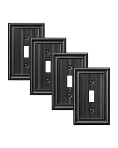 DEWENWILS White Decorative Metal Outlet Covers & Switch Plates, 1-Gang Standard Size for Toggle Light Switches