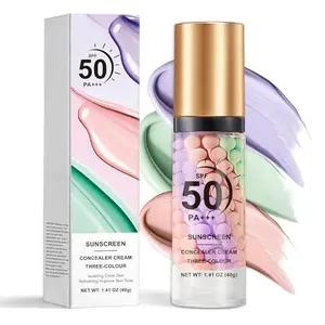 3 in 1 Primer for Face Before Makeup, SPF 50 PA+++, One Step Color Correcting Makeup Face Primer, Oil Control Moisturizing Sunscreen Makeup Color Corrector Facial Serum Radiance Skin