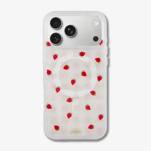 Strawberry Gingham MagSafe® Compatible iPhone Case