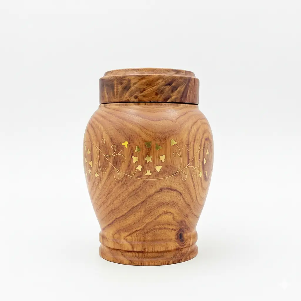 Natural Wooden Decorative Vase for Living Room Table Decor