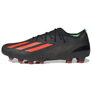 Adidas X Speed ​​Portal.1 Round Toe Lace-Up AG Football Boots for Men Black/Red Textile Upper Durable Lightweight Supportive Precision Control
