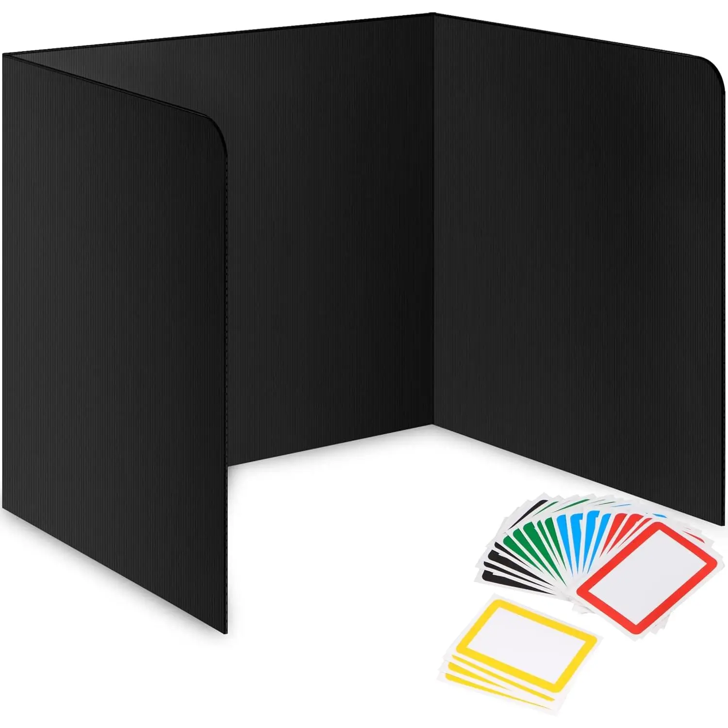 22-Pack Desk Dividers for Students - Durable &  Plastic Study Carrel Divider, Classroom Folders Teacher Supplies, Easy-to-Clean Plastic  Shield Folder Boards for Student Desks, Black