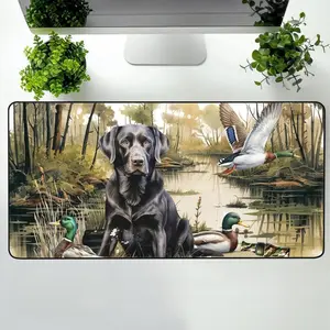 Mallard Duck Labrador Retriever Black Lab Desk Mat, Hunting Duck Mouse Pad, Gaming Keyboard Mat, Computer Accessories Decor