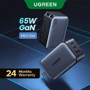 UGREEN Nexode 65W GaN USB C Wall Charger, 3-Port Compact Foldable Fast Charger Power Adapter for iPhone 17/16/15 Series, Galaxy S25/S24, Pixel 10/9, MacBook Pro/Air, Dell XPS, iPad Pro (Black),TikTokShopSpringGlowUp,Greenish