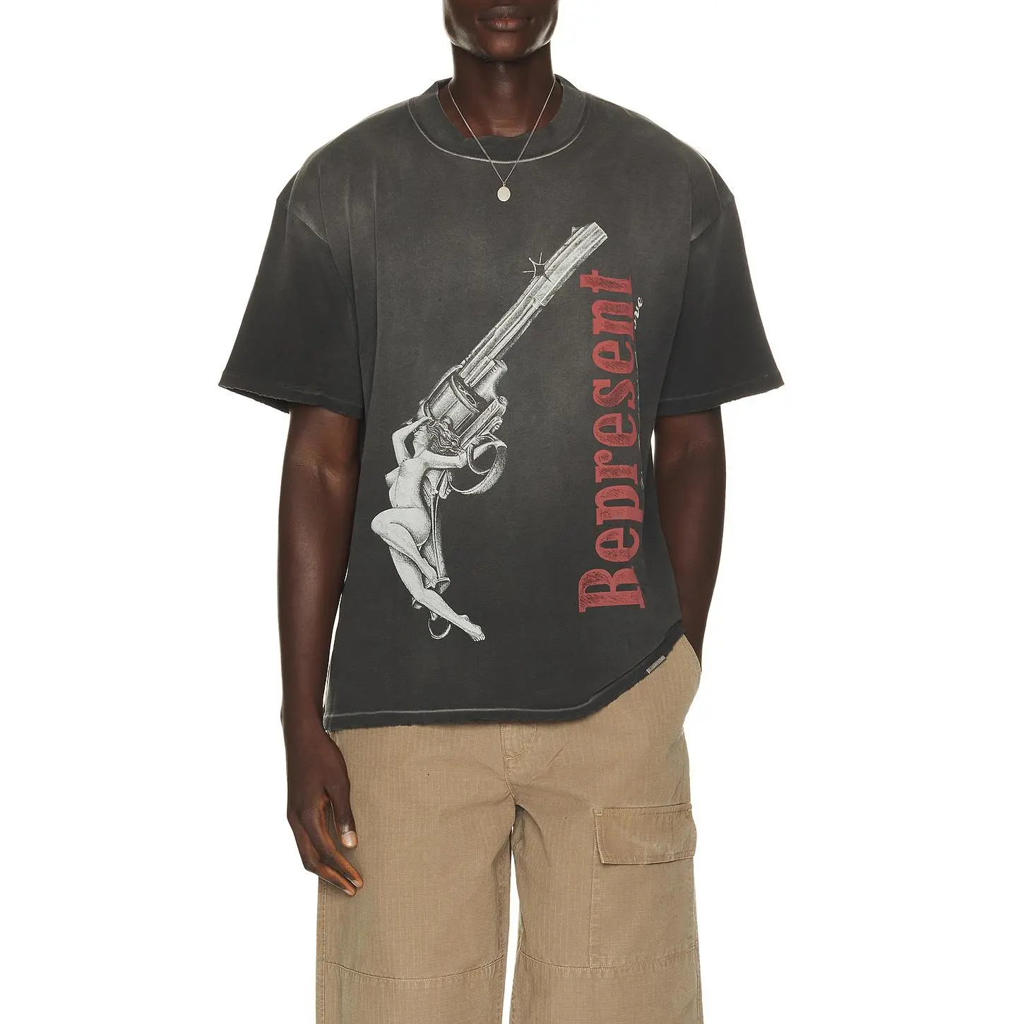 REPRESENT Loaded With Love Tee in Stained Black