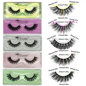 BTLLSSH Lash 58 Pair 5 Styles MIX False Eyelashes Faux Mink Handmade Volume Natural Makeup Cosmetic for Everyday Use