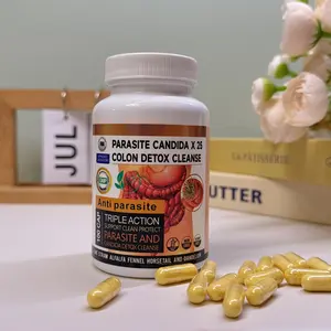 PARASITE CANDIDA X 25COLON DETOX CLEANSE Parasite & Worm Intestinal Cleanse for Humans Kit with Chlorophyll Drops & Natural Detox Support