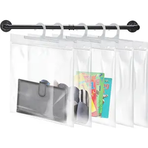 Hanging Storage Bags 24 Pack, Large Hook 10 x 12.5-inch Clear Plastic Bags for Classroom, Library and Pharmacy Use（gift）