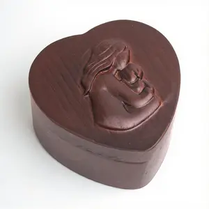 Hand-Carved Wooden Keepsake Box for Mom, Jewelry & Treasure Box, Symbol of Timeless Love, Sculpted Hand-Painted Design – Mother’s Day Gift