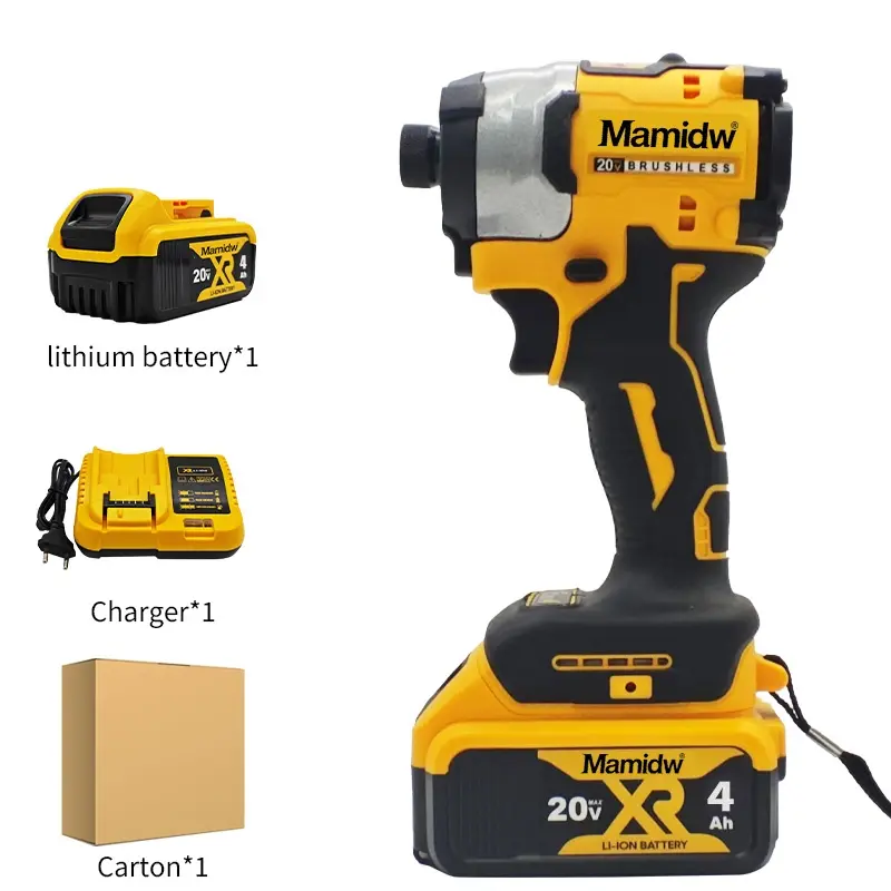 1/4'' Cordless Brushless Lithium Driver - 205N.M High Torque, 3-Speed Adjustable, LED Light, Forward-Reverse Switch, Rechargeable DIY & Daily Repair Power Tool