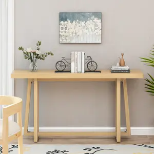 59.84'' Console Table, Stylish Rectangular Entryway Table, Outdoor Console Table for Patio, Sturdy Construction Hall Table, Sofa Table for Hallway, Living Room, Bed Room and Patio,Wood color, Natural