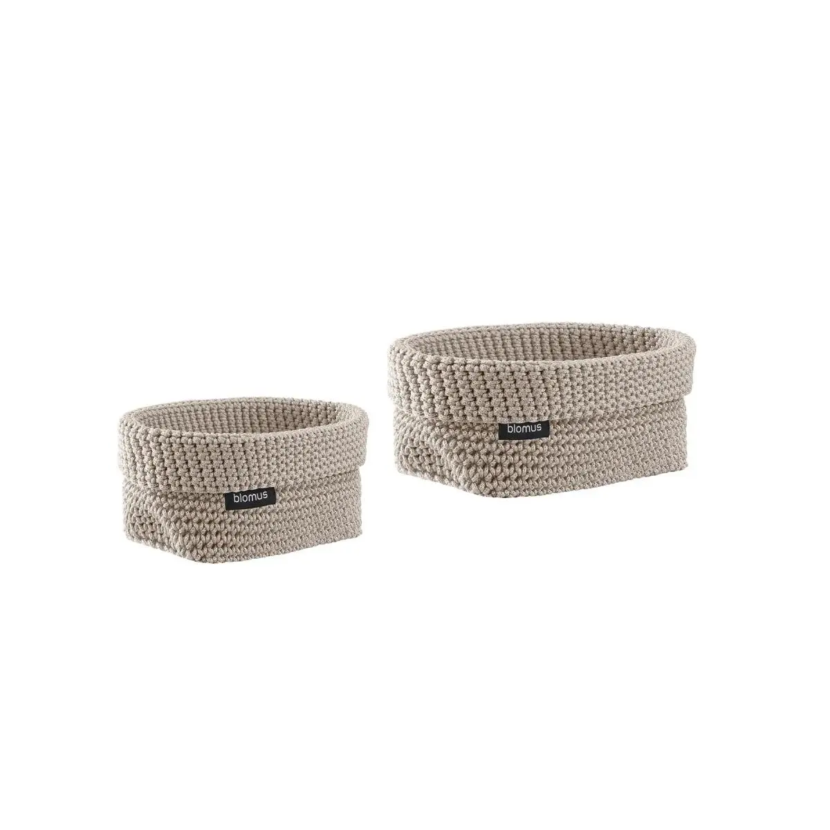 212 MAIN Blomus Tela Crochet Storage Basket Set, Beige-Moonbeam, Synthetic Storage Unit, Home Organiser for Room Organizers, Cleaning and Organizing, Closet Organization