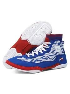 Men's High-Top Boxing Shoes, Breathable Mesh Upper, Durable Rubber Sole, Anti-Slip Design, Ideal for Wrestling Sports, Gym Training Shoes