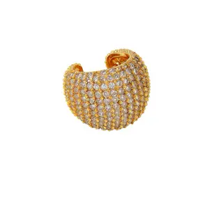 Full Cz Earcuff - Gold Plated Pave Diamond Earrings for Women Fashion Jewelry