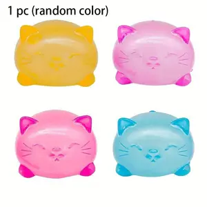 Cute Cat Stress Ball Set, Kids Party Gift Pack, Slow Bounce Tpr Plastic Toy, Perfect Classroom Reward, Birthday & Holiday Gift