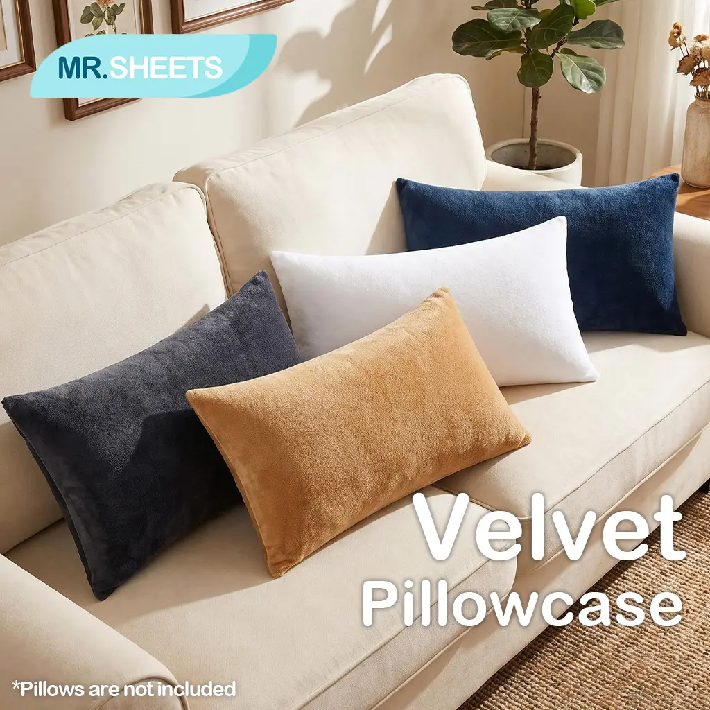 NTBAY 2-Pack Ultra Soft Crystal Velvet Pillowcases - Queen, Multi-Size Set, Bedroom Decor Bedding Essentials, Hidden Zipper, Luxury Look, Smooth Finish, Cloud-Like Plush, Cozy Skin-Friendly Covers, Wrinkle Resistant