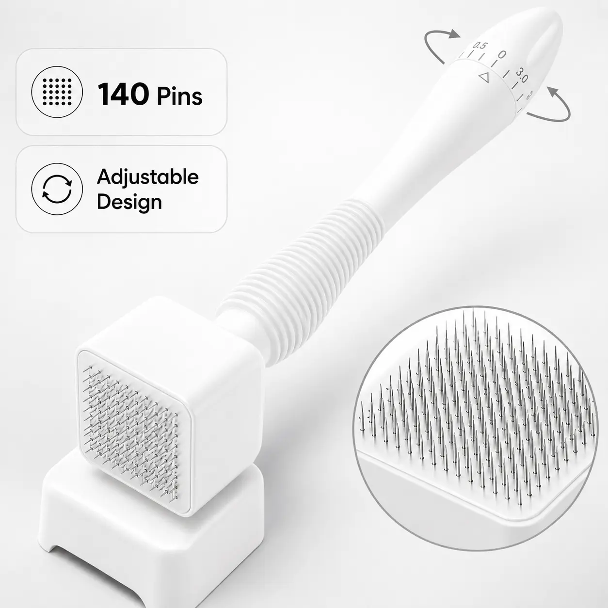 Derma Stamp Facial Physical Massage Beauty Tool, 140-Point Adjustable 0.25mm Titanium Tip Skincare Device for Face & Body, Ideal Adult Gift, Facial Slimming & Massage Tool, Facial Slimming & Massage Tools