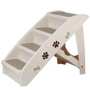 SuperDeal Pets Foldable 4-Step Stairs for Small Dogs - Easy Access to High Beds