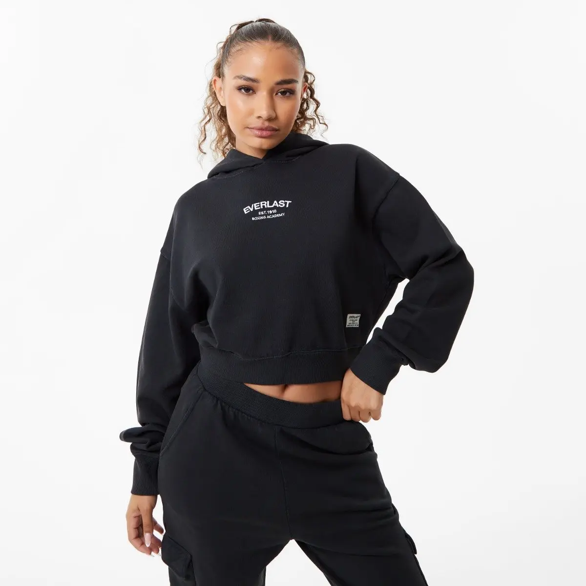 Women's Boxing Academy Hooded Neck Oversized Pullover Hoodie - Long Sleeves, Pull-On, Loose-Fitting, Fit, Soft Casual 1-Piece Workout Sweatshirt Top