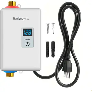 3000W Tankless Water Heater 110V, Digital Display White, Instant Hot Water for Kitchen Bathroom RV, Vertical Mount with 304 Stainless Steel