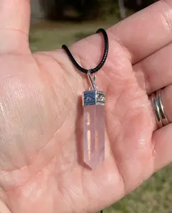 Rose Quartz Crystal Pendant Necklace
