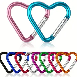 Heart-Shaped Spring Hook Aluminum Alloy Quick-Release Buckle Carabiner, Unisex, For Outdoor Climbing Backpacks And Everyday Wear, Also Suitable As A Small Anniversary Gift.