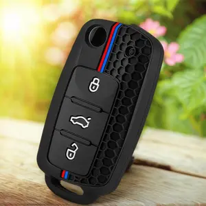Silicone Remote Key Fob Case Cover For SEAT Leon Ibiza For VW Golf Polo Bora Beetle Tiguan For SKODA Fabia Superb