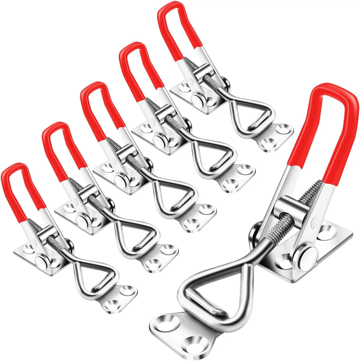 6 Pack Adjustable Toggle Latch Clamp 4001, Silver, 330Lbs Holding Capacity Pull for Lid Jig