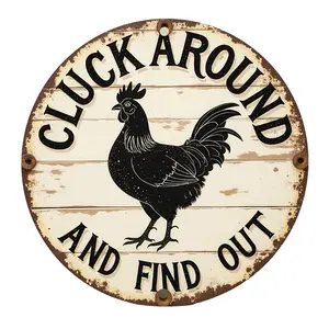 2D Flat - A Single Decorative Sign And Plaque Made of Flat Round Aluminum, Ideal for Both Indoor And Outdoor Use, Including Kitchens, Bedrooms, Offices, Gardens, Bars, And Garages.