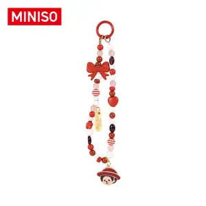 MINISO Monchhichi Coffee Farm Collection Beaded Phone Lanyard | Cute Cartoon Anti-Lost Phone Strap,Fashion Portable Anti-lost Phone Chain Accessories