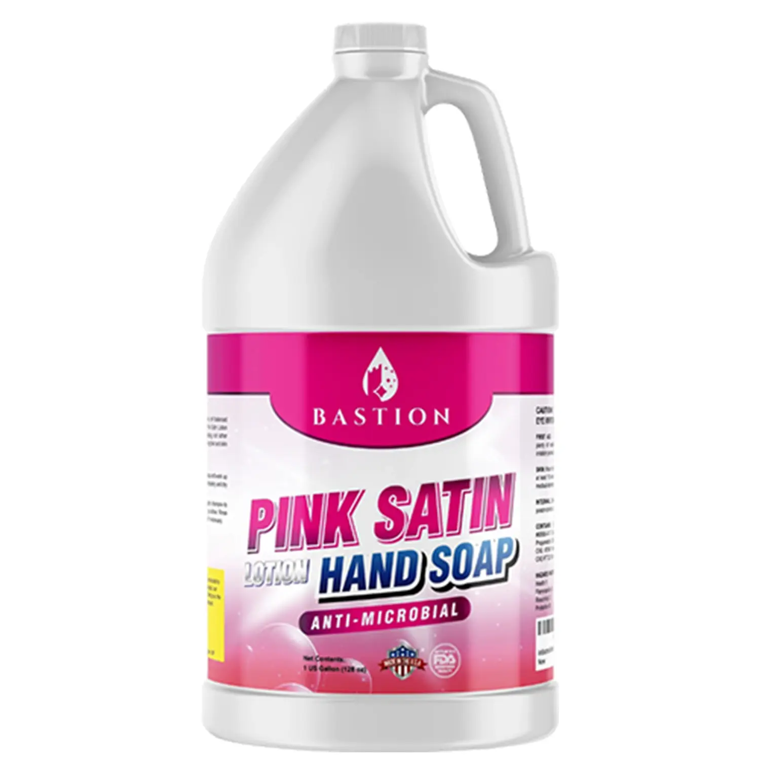 Pink Satin Antimicrobial Hand Soap: Silky Pink Lotion Liquid Hand Wash -Bulk One Gallon (128 oz.) Refill Jug. PH Balanced Ultra-Strength. Made In USA