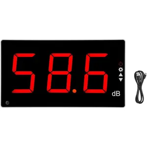 Sound Level Meter with Large LCD Screen Wall Mounted Digital Noise Decibel Monitoring Tester 30-130dB Measuring Range with Sound Alarm